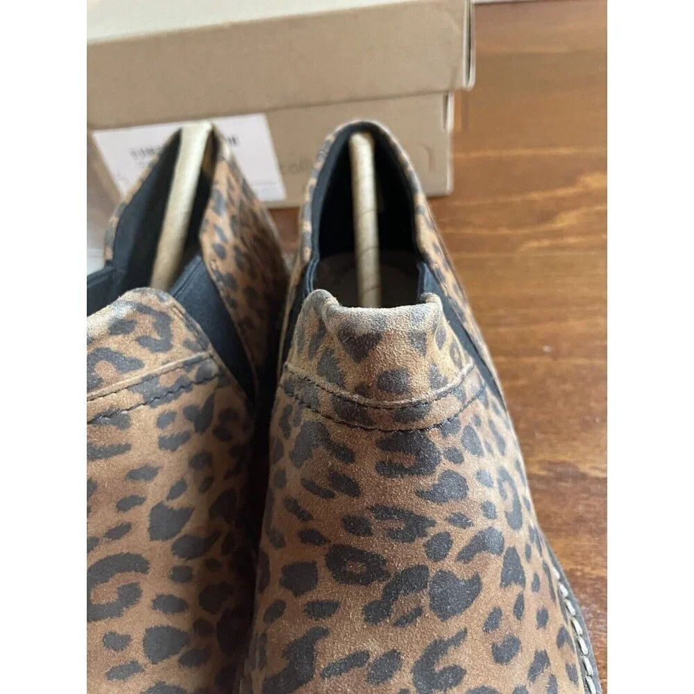 Clarks‎ Womens 5 M Camzin Step Leopard Animal Print Brown Leather Shoes NEW
